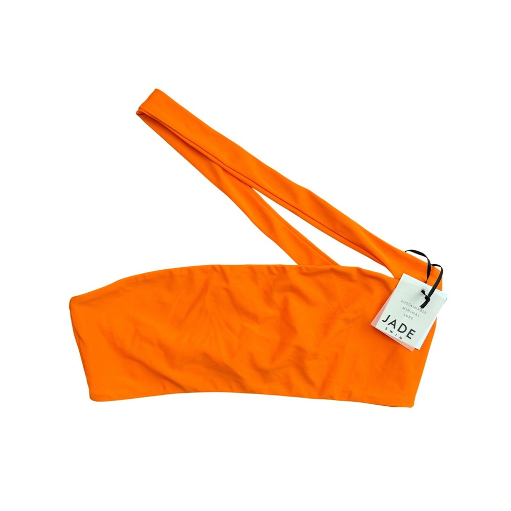 Jade Swim Halo One Shoulder Bikini Top Nectar Orange Large NEW Beach Resortwear